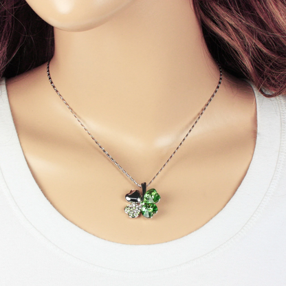 Crystal Clover Necklace Love Clover