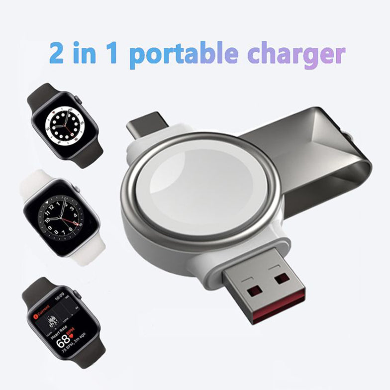 2 In 1 Magnetic Watch Wireless Charger Interface For Apple Watch IWatch Fast Charging Portable Type-C USB