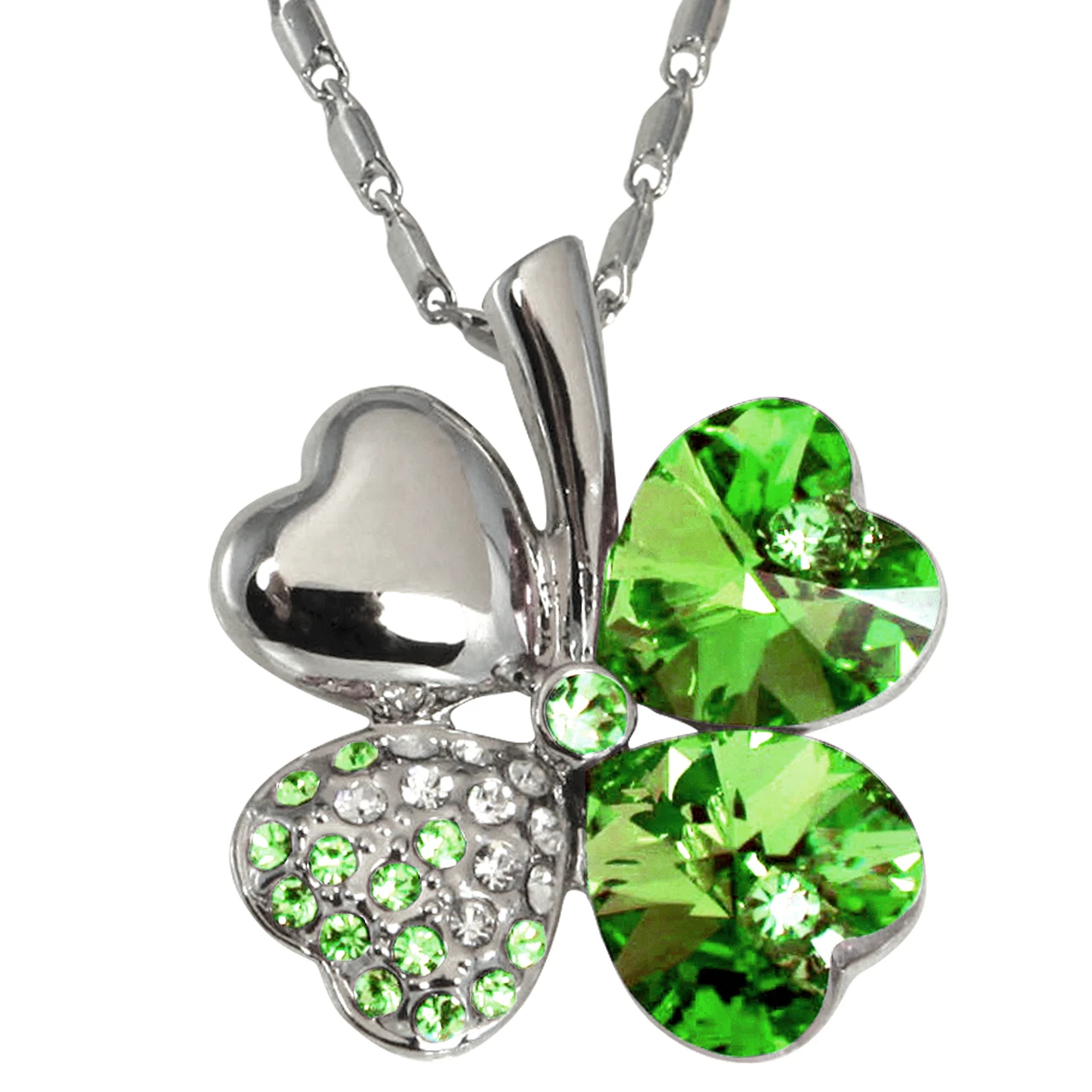 Crystal Clover Necklace Love Clover