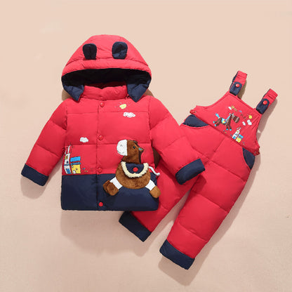 Casual Children Thick Down Jacket Suit